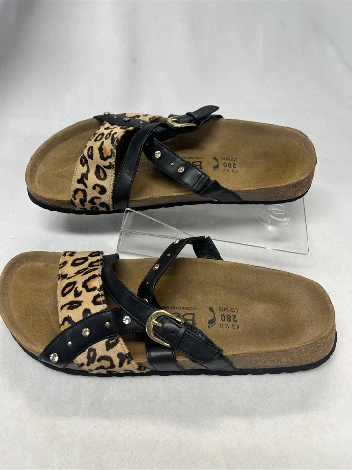 Betula by Birkenstock Rhinestone Jeweled Leopard Sandals Sz W-12, M-10 - Image 4 of 4