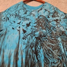 Affliction Mens Skeleton Violin All Over Prin...