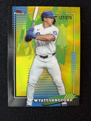 2026 Topps Finest #67 Wyatt Langford Yellow Refractor /275 - Texas Rangers