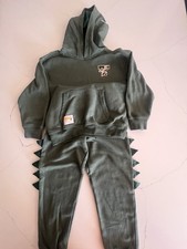 Garanimals T-Rex Hoodie 365 Kids Green Size 8 Hooded Jacket and Pants Set