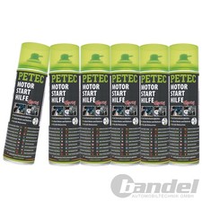 6x500ml PETEC MOTORSTARTHILFE-,  STARTHILFE, KALTSTARTHILFESPRAY ZÜNDHILFE