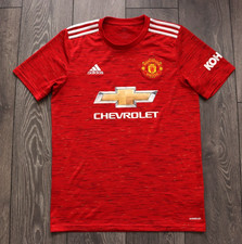 MANCHESTER UNITED 2020-2021 HOME FOOTBALL SHIRT SOCCER JERSEY ADIDAS CHEVROLET M