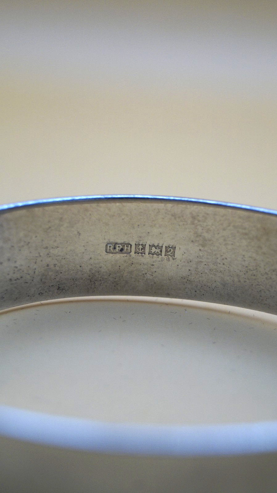 Solid Sterling Silver Bangle Bracelet Vintage RPH… - image 4