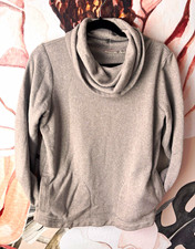 L.L.Bean Women’s Gray Cowl Neck Fleece Pullover Sweatshirt Pockets S Regular