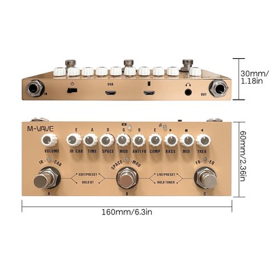 M-VAVE CUBE AC Portable Multifunctional Acoustic Guitar Combined Effect Pedal