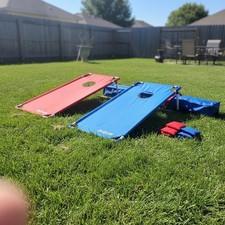 XL Cornhole Game Set - Portable 4x2 ft Boards with 8 Bean Bags  Carry Case f...