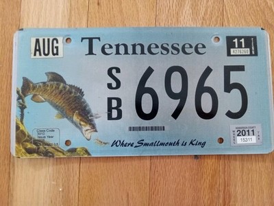 Vintage 2011 Tennessee Where Smallmouth is King License Plate