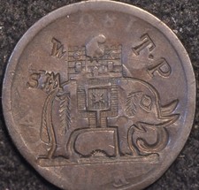 Countermarked Halfpenny - Elephant and Castle T.P WS W (TH88)
