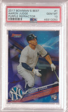 2017 Bowman's Best AARON JUDGE RC 215/250 Purple Refractor #1 PSA 10 Gem Mint