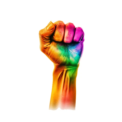 LGBTQ Rainbow Heart Love Fist Punch Pride Self Adhesive Vinyl Sticker