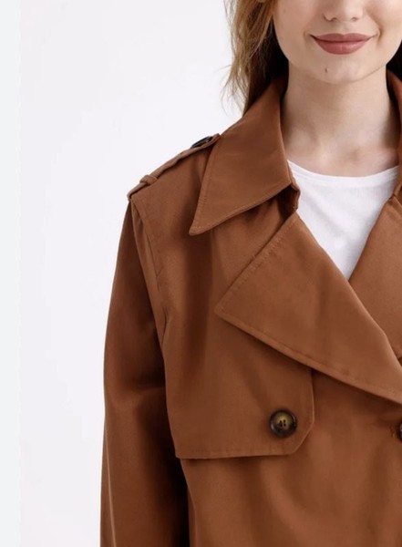 Women French Connection Trench Coat Brown  S
