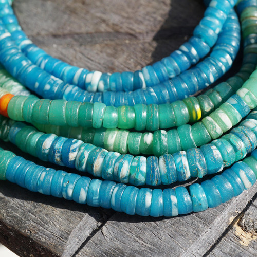 Antique Kakamba Czech Button Beads 5.5-7mm African Glass (1462A018)