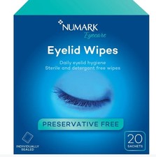 6 x Numark Eyecare Daily Eyelid Hygiene Wipes - (Pack of 20 x 6)