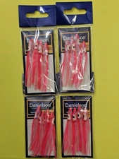 B-S72. FREE SHIPPING.  2.5 Inch Mini Salmon Hoochies. 4 Packs Of 4. As Pictured.