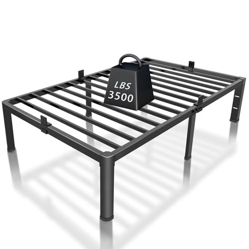 14 Inch Twin Bed Frame with Headboard and Round Corner Legs for Mattress