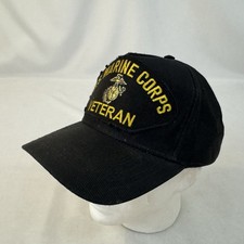 US Marine Corps Black Vintage Snapback USA Made Military CLEANED Hat Cap Patch