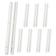 8-Pairs Drawer Slides, 298mm Long Plastic Drawer Rails for Cabinets White