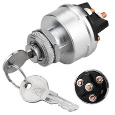 Interruptor de encendido con llave 4 posiciones 12 V universal para automóvil camión tractor remolque carretilla elevadora