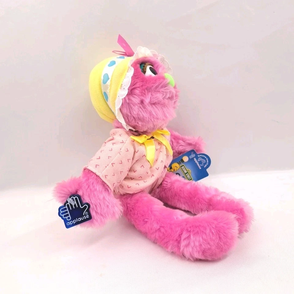 Vintage 1995 Sesame Street Baby Natasha Pink Plush Doll With Tags - Image 4 of 4