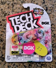 DGK Tech Deck Ultra RARE Neon Invasion Series w/ Purple Chrome Trucks Sealed NEW