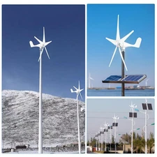 1300W Wind Turbine Generator 12V 24V 5-Blade Wind Turbine Kit