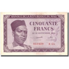 [#214016] Banknote, Mali, 50 Francs, 1960, 1960-09-22, KM:1, AU
