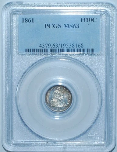 1861 PCGS MS63 Liberty Seated Half Dime