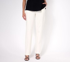 Belle by Kim Gravel Tall Straight Leg Ponte Pant Cream 8 New