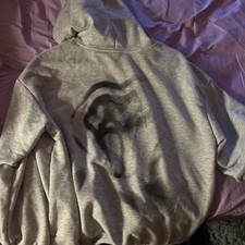 Gray Large Ghost Face Hoodie