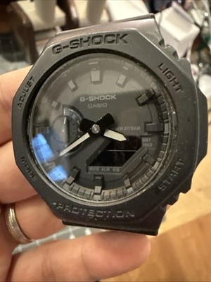 Original Casio G- Shock GA-2100 5611 Black out case dial band grey