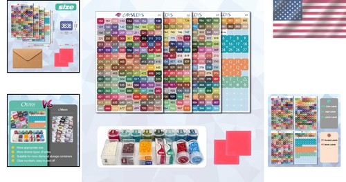 Complete Crafting Set: 576 Color Labels & Wax for Diamond Painting Essentials - Picture 2 of 8