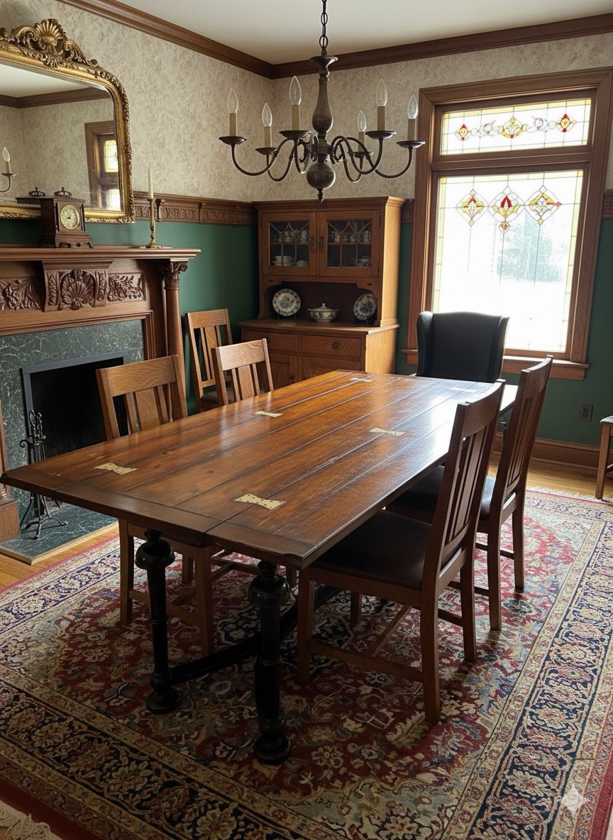Henredon Acquisitions Townley William & Mary Harvest Table Console Dining Table