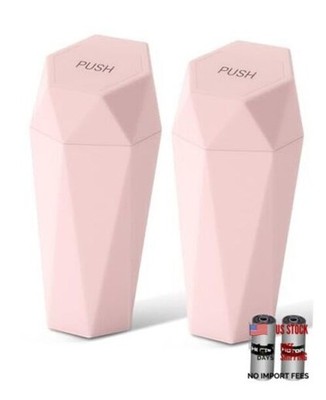  Car Trash Can with Lid - Pack, Car Accessories for Interior, Leakproof 2 Pink