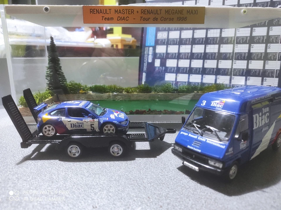 RENAULT ASSISTENZA RALLY Team Diac DIORAMA E TECA ESPOSITIVA scala  1/43 - Immagine 2 di 4