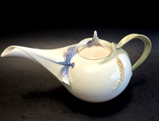 Franz Porcelain Dragonfly TEAPOT, Jen Woo, Vintage Retired China.