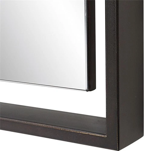 Uttermost Egon Rectangular Contemporary Iron Metal Mirror in Bronze/Gold - Picture 6 of 7