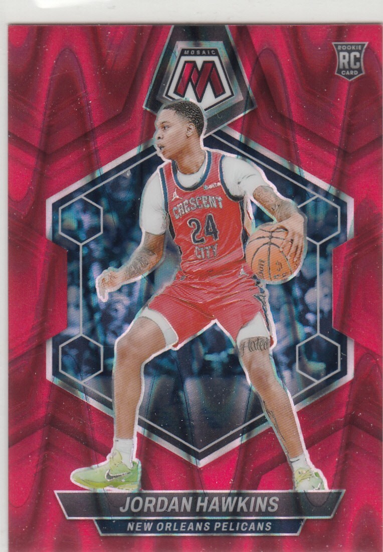 2023-24 Panini Mosaic Parallel Seismic Red /299 JORDAN HAWKINS RC #243 Pelicans