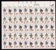 1975 US SC 1565-1568 10c Continental Military Uniforms Full Sheet of 50 MNH