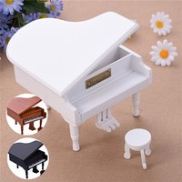 Miniature Piano With Bow Musical Instrument Ornament Musical Boxed Dolls House Miniature Piano With Bow Musical Instrument Ornament Musical Boxed Dolls House