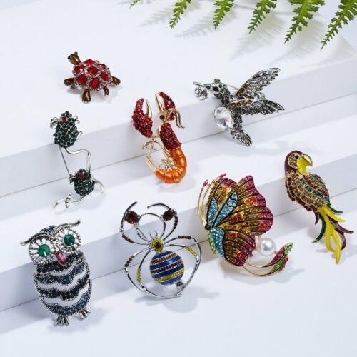 Wholesale Wedding Bridal Crystal Pearl Animal Insect Brooch Pin Jewellery Party - Picture 2 of 138