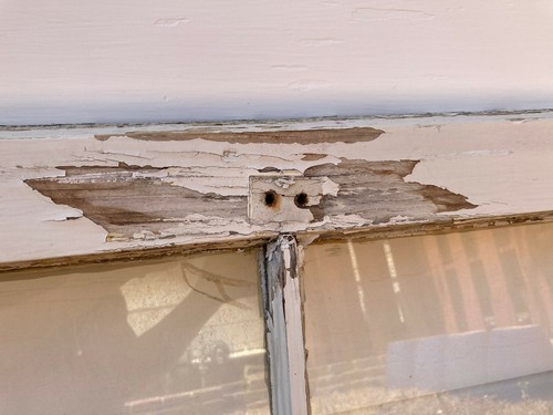 Vintage Original 1940s Wood Window Frame~Four Window Panes with Glass Farmhouse - Picture 8 of 8