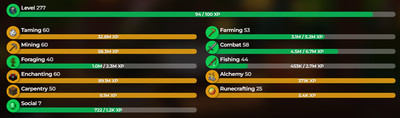 Hypixel Skyblock Account ( VIP ) - Skyblock lvl 277 - Nw (8.9b) - Skill avg (53)