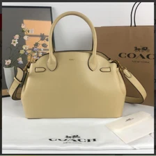 COACH  CU218 Empire Carryall Bag 28 Hand Bag Leather Beige Outlet NEW SMM