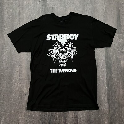 The Weeknd Starboy 2016 Panther Logo Graphic Tee   Size XL
