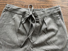 ZARA Woman's Plaid Checked High Waist Cropped Pants  size 4 elastic waist w/ tie — photo 3