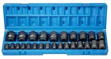 GREY PNEUMATIC 1726M 1/2" Drive 12 Point 26 Piece Standard Length Metric Set NEW