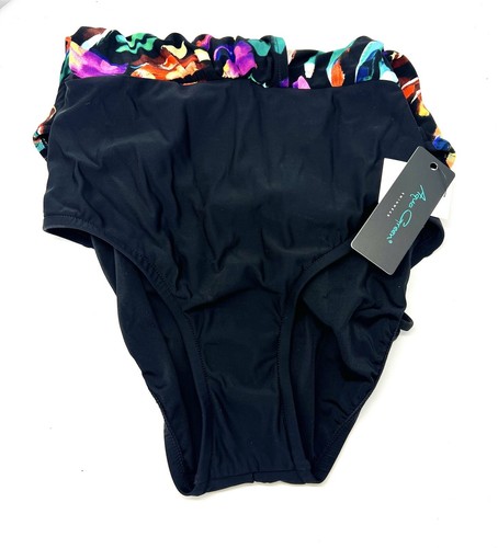 Aqua Green Tropical Multicolor High-neck UPF 50 Hardware One-Piece Swimsuit M - Picture 3 of 3