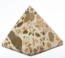 2.5" Leopardite Jasper w/ Black Dendrites Pyramid Polished Crystal Mineral Peru