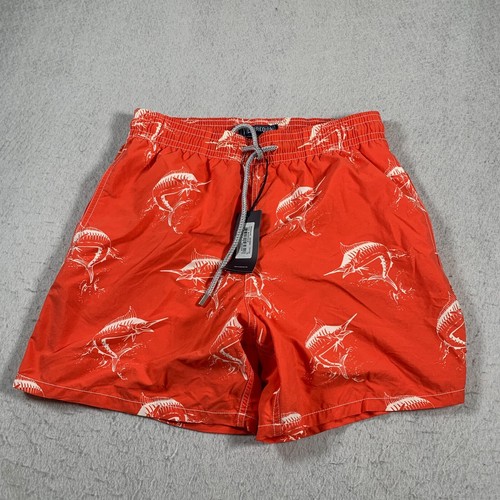 Vilebrequin Shorts Mens Large Red Marlin Moorea Lined Trunks