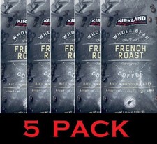 5x Kirkland Signature FRENCH ROAST WHOLE BEAN Dark Roast Coffee 2.5 Lb - 5 PACK